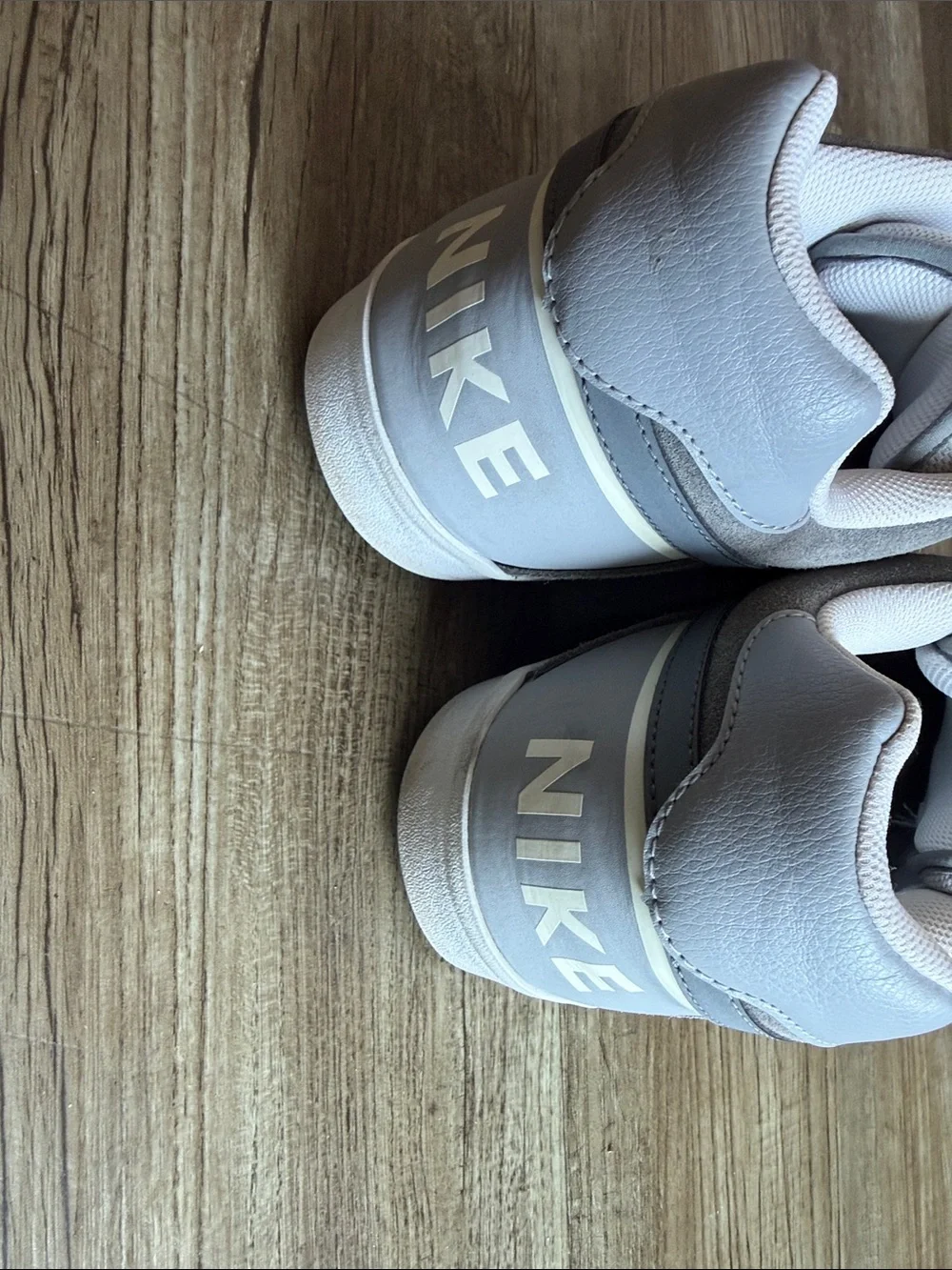 Nike Grey and White Low-Top Skate Sneakers